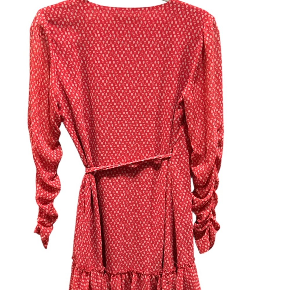 All Saints Elegant Red Hearts print Wrap Dress size S. EUC. - Picture 4 of 10
